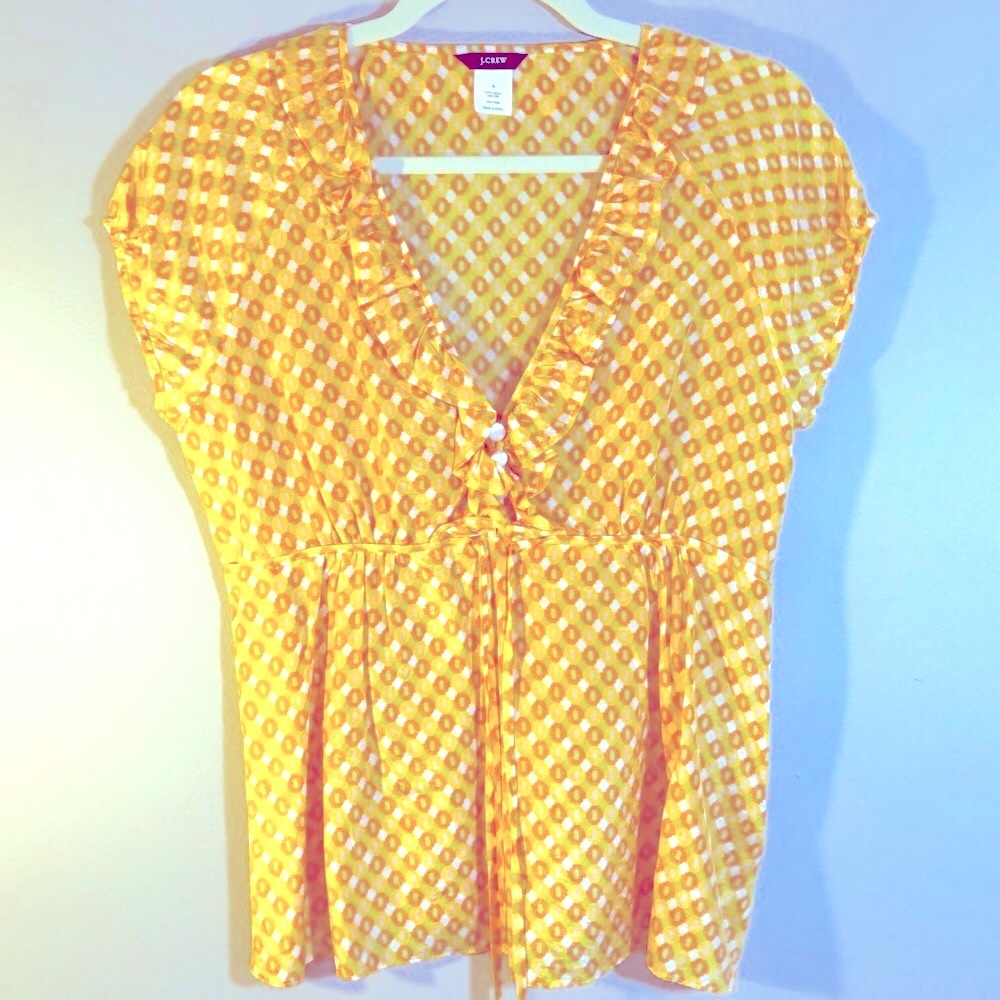 J Crew Size 6 Sunshine Yellow Lightweight TOP